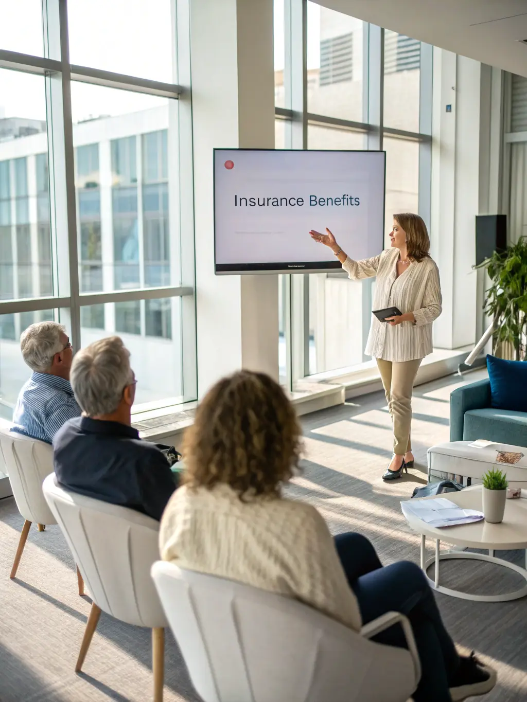 A friendly SusanAI@SoSure representative assisting a woman with her insurance paperwork, highlighting the insurance support service.