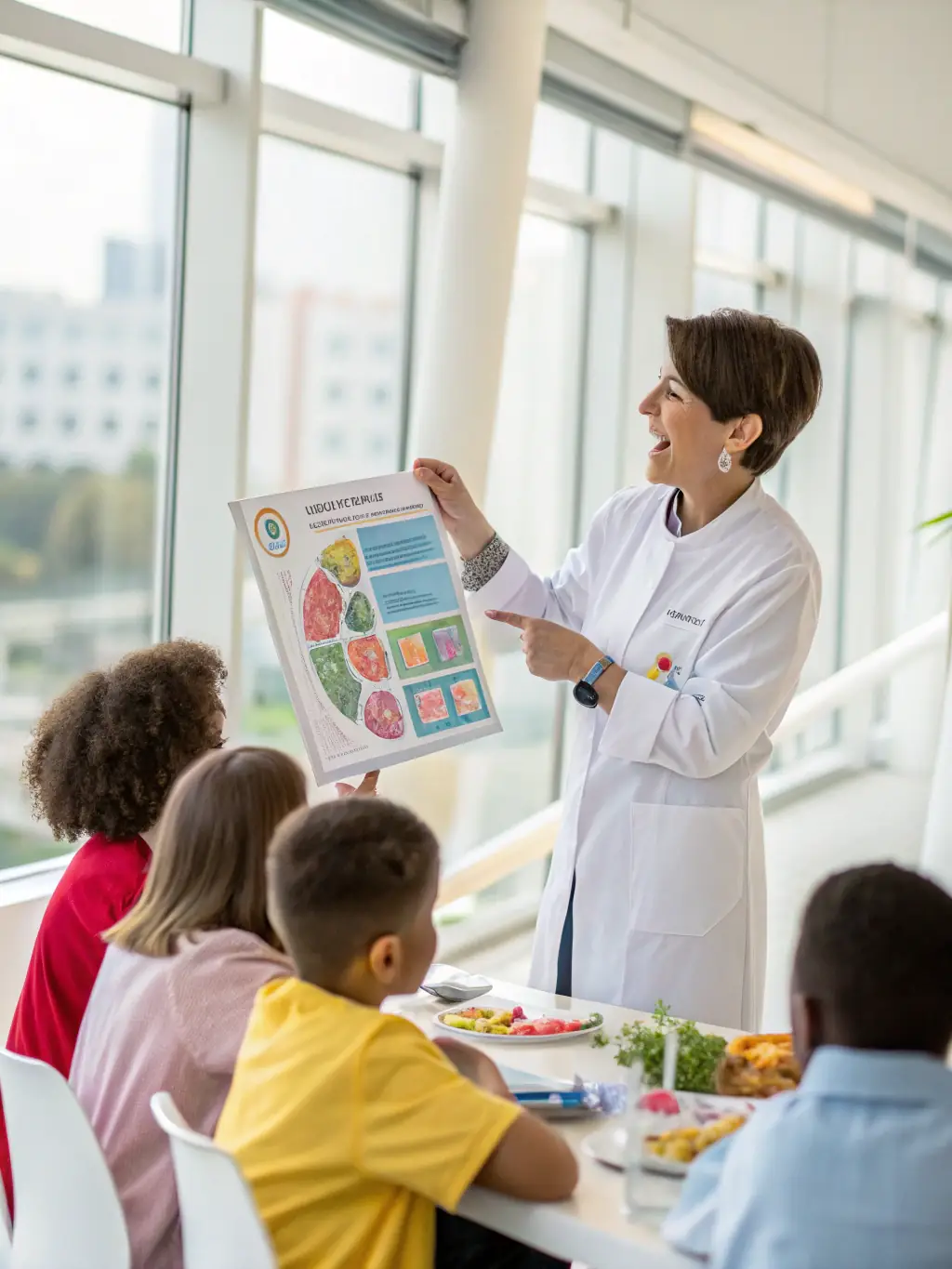 A woman attending a nutrition workshop at a SusanAI center, learning about healthy eating habits and lifestyle choices.