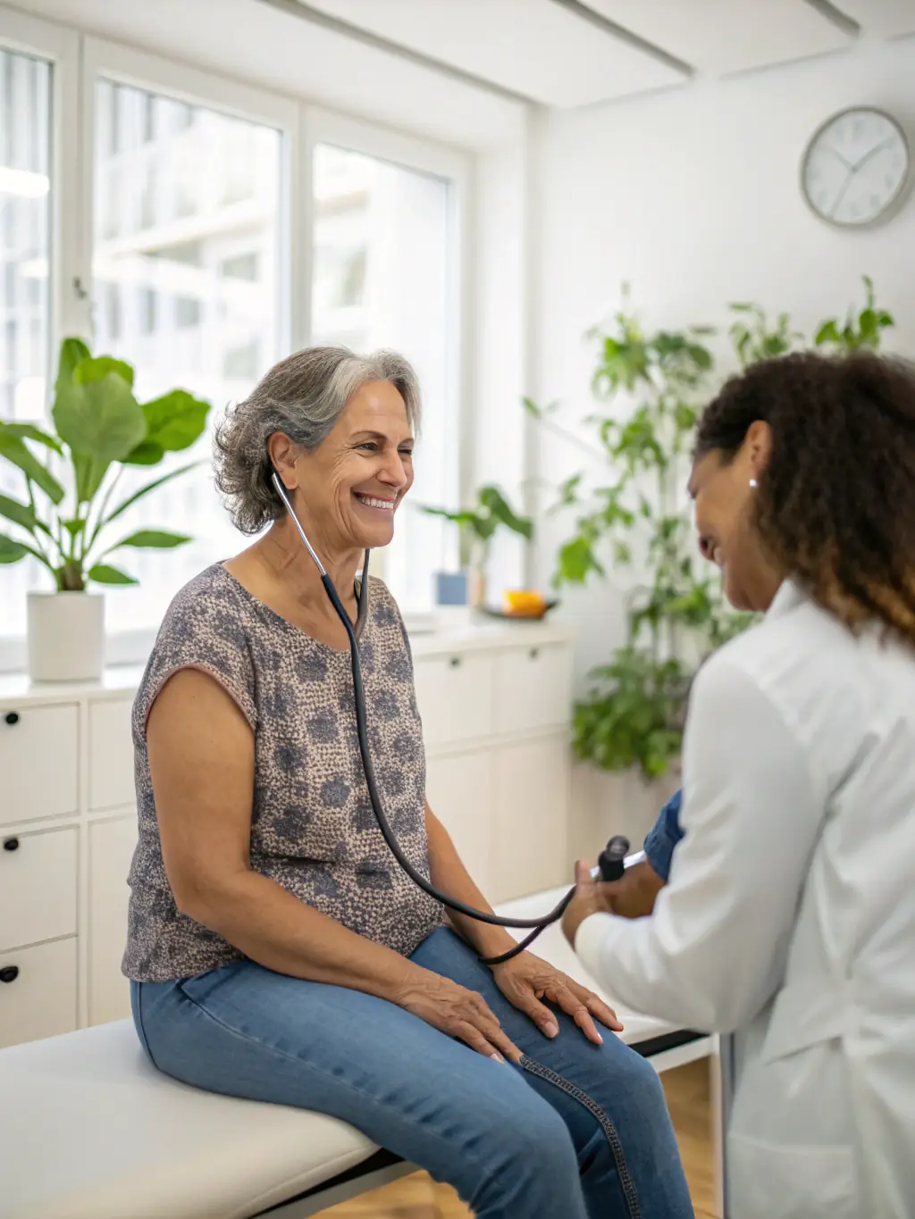 A diverse group of women participating in a preventive health screening at a SusanAI@SoSure center, showcasing the preventive health programs.